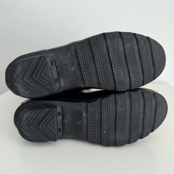 Hunter Original Tall Boots Womens 8 Black Matte Rain Waterproof Rubber Buckle 39 - Picture 9 of 11